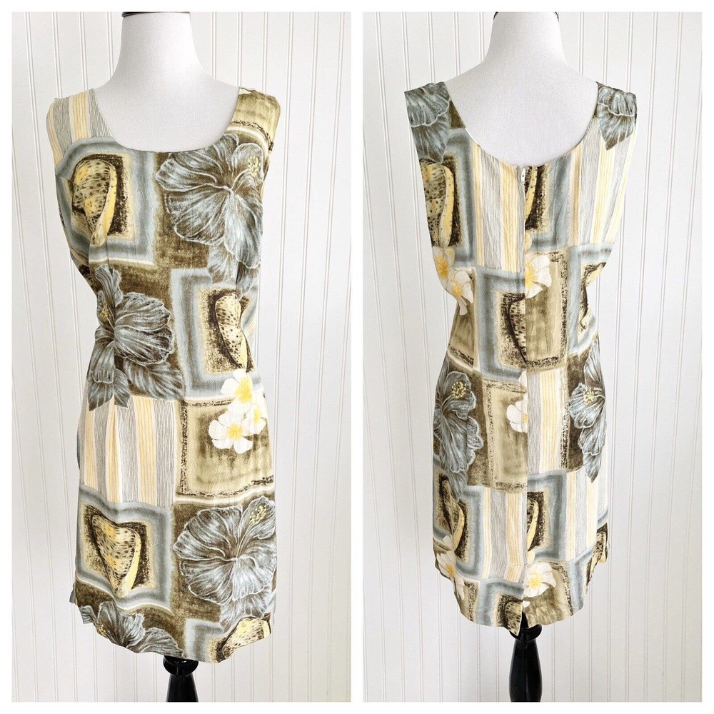 Jams World Floral Abstract Mini Dress - Yellow, Gray, Cream